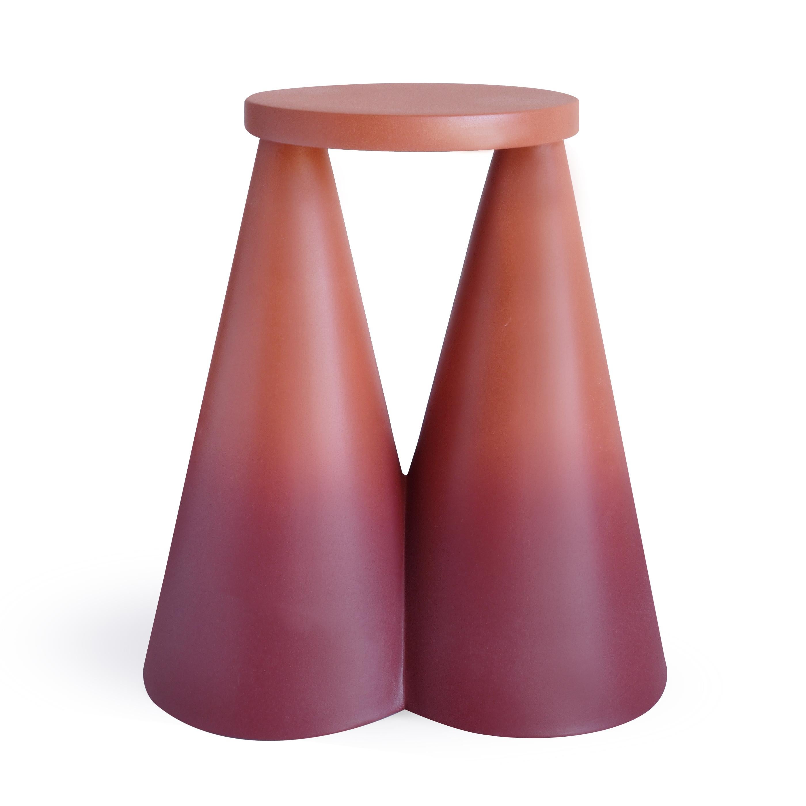 Isola/ Ceramic Conic Side Table/ Cotto, Designed by Cara/Davide for Portego For Sale