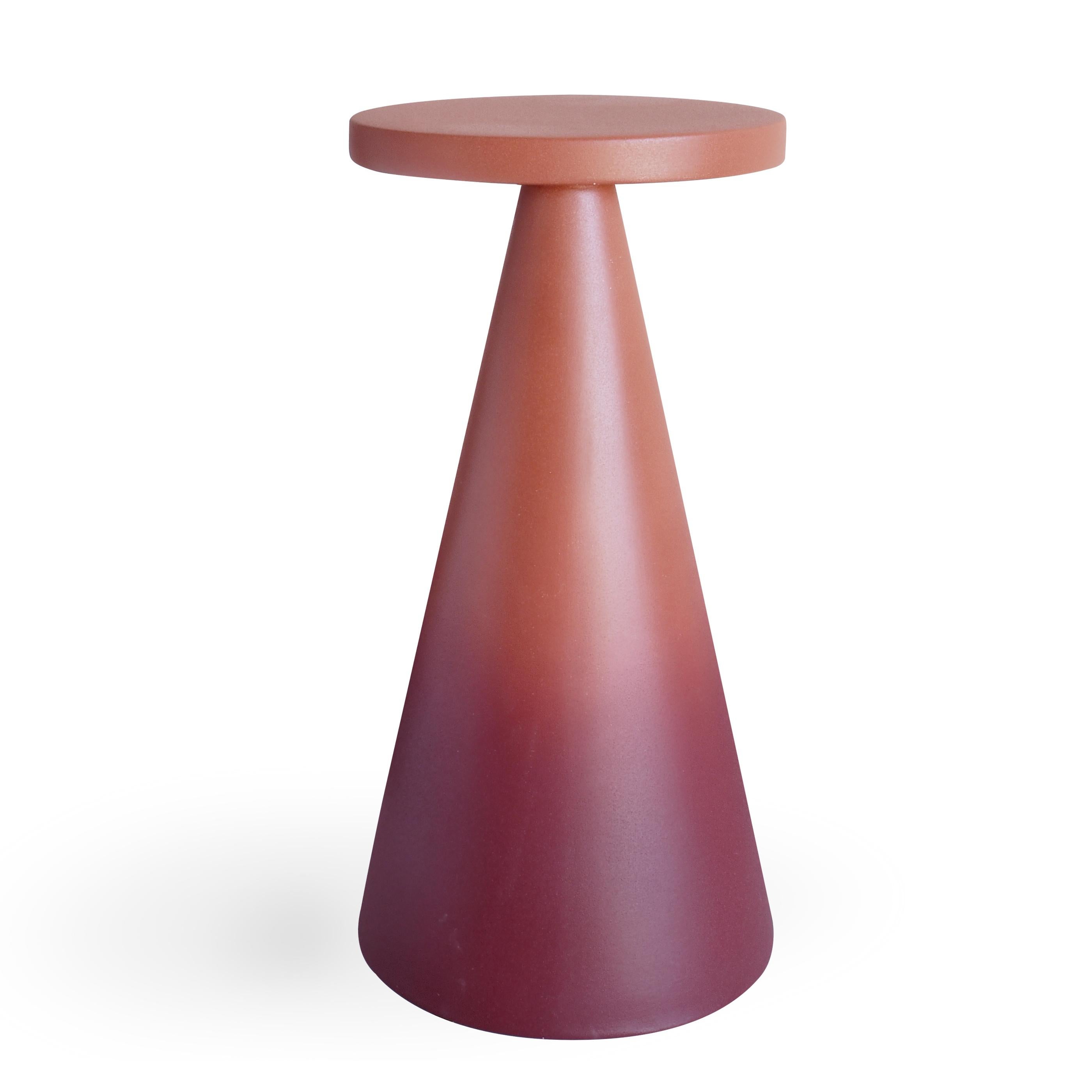 Isola/ Ceramic Conic Side Table/ Cotto, Designed by Cara/Davide for Portego In New Condition For Sale In Stienta, IT