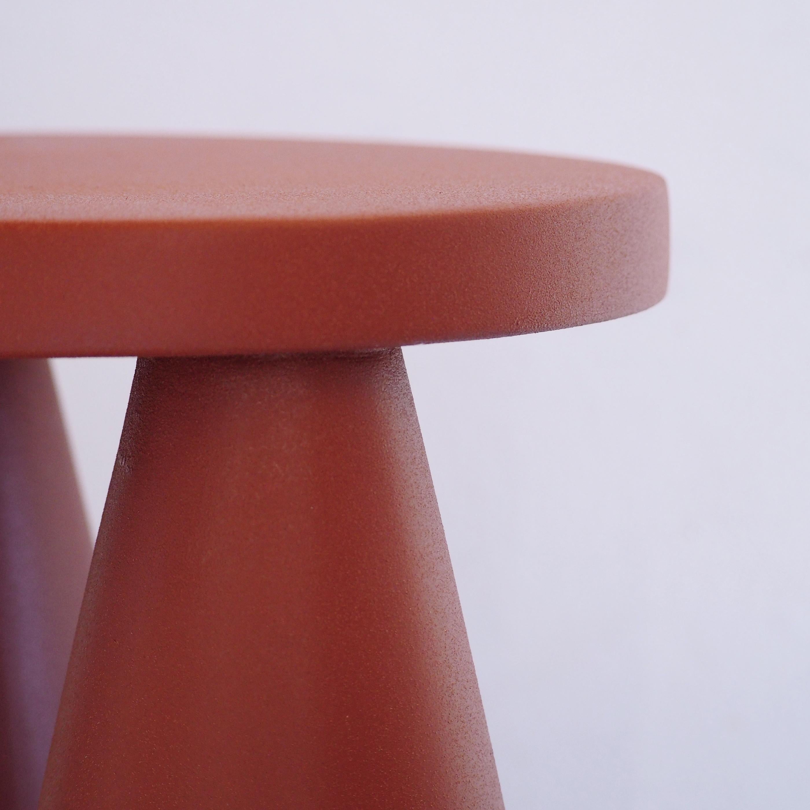 Isola/ Ceramic Conic Side Table/ Cotto, Designed by Cara/Davide for Portego For Sale 1