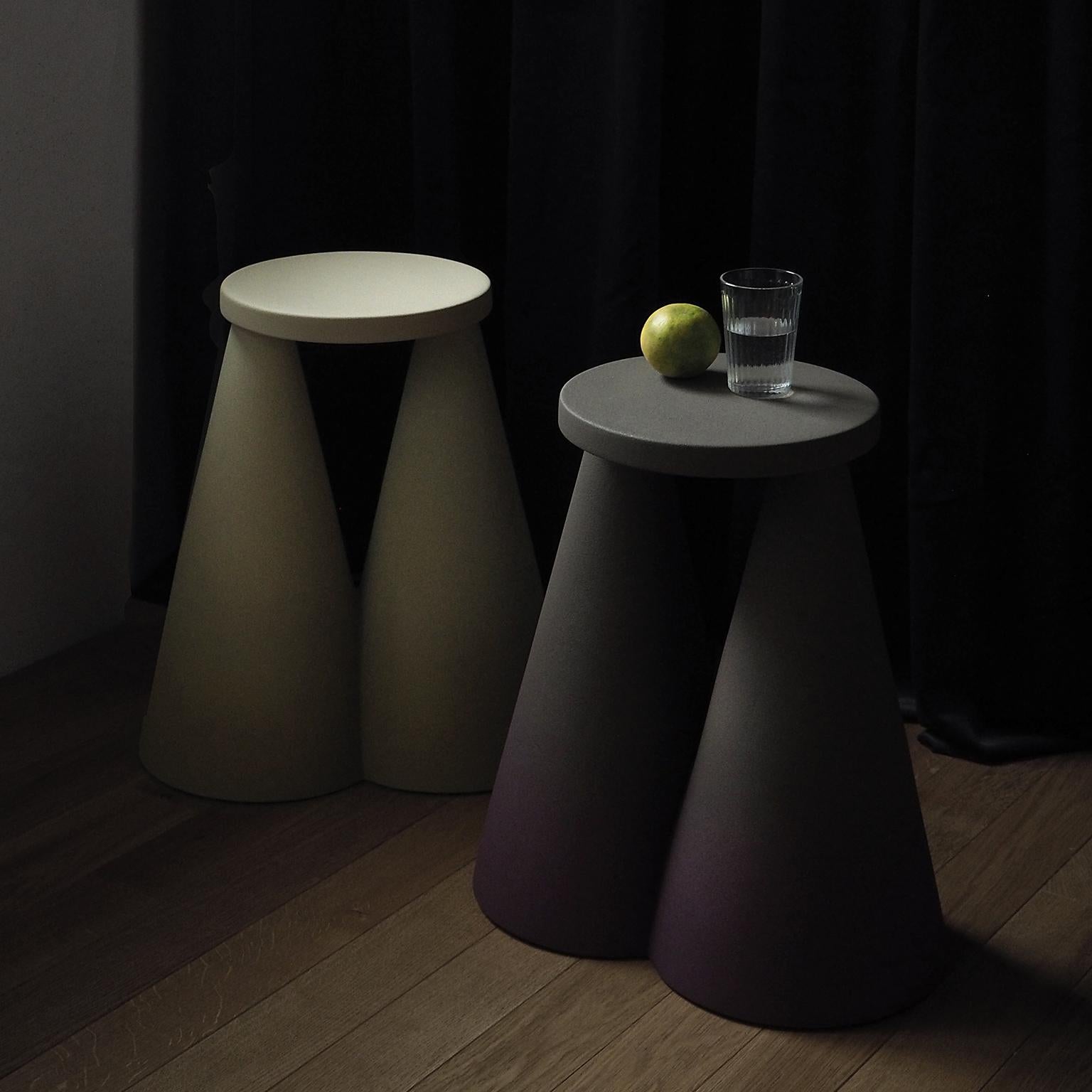 Contemporary Isola/ Ceramic Conic Side Table/ Honey, Designed by Cara/Davide for Portego