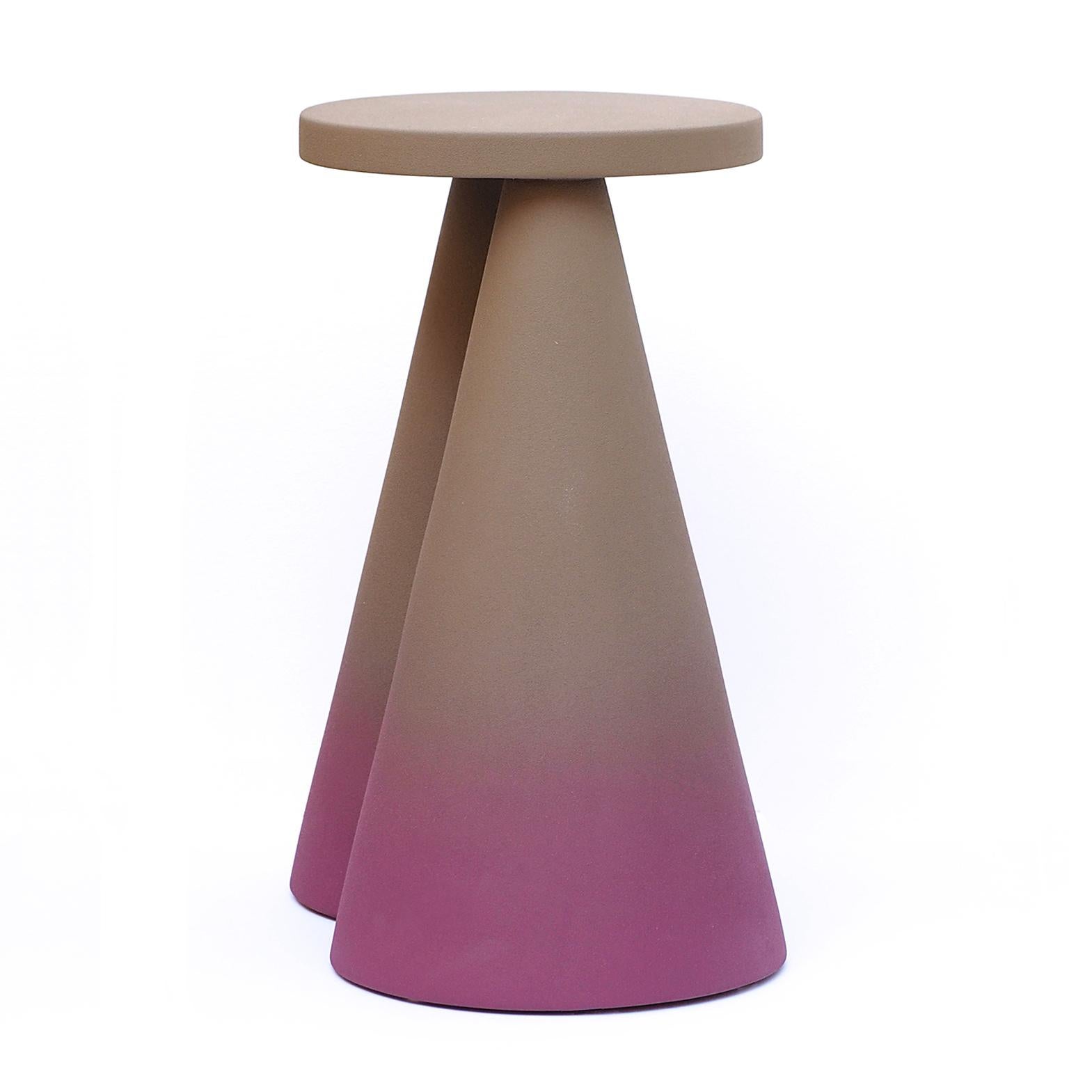 Modern Isola/ Ceramic Conic Side Table/ Purple, Designed by Cara/Davide for Portego For Sale