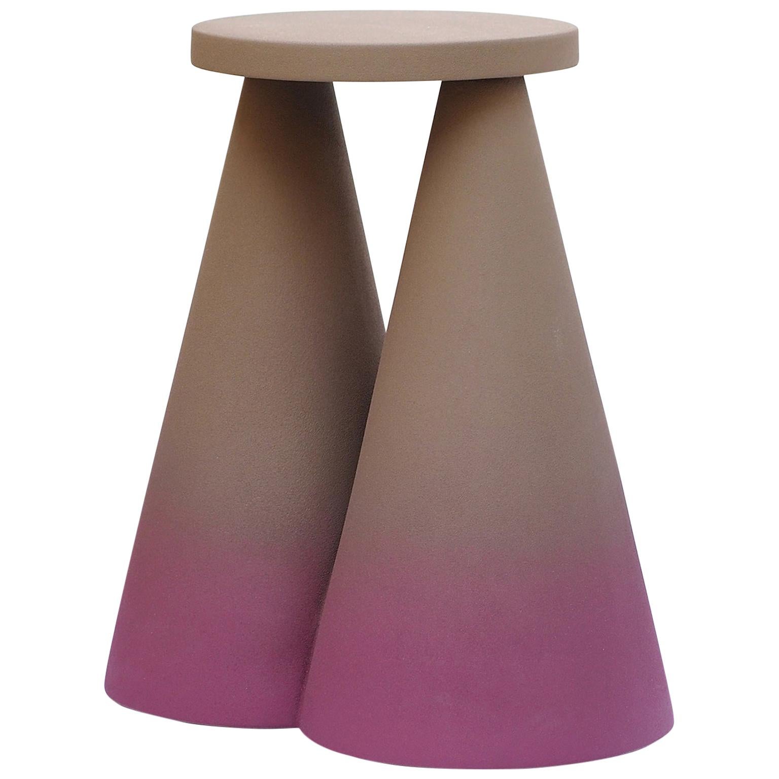 Isola/ Ceramic Conic Side Table/ Purple, Designed by Cara/Davide for Portego