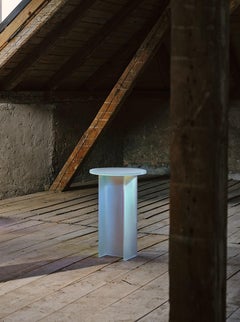Isola Dichroic Satin Glass H Side Table by Brajak Vitberg