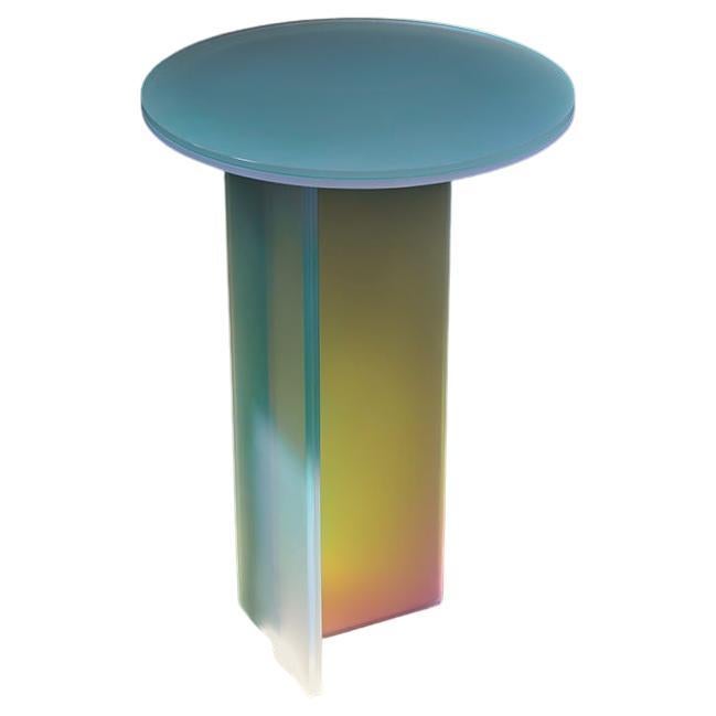 Isola Dichroic Satin Glass L Side Table by Brajak Vitberg