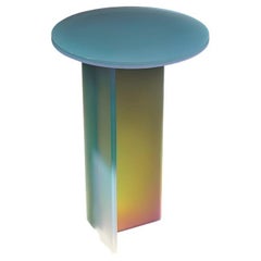 Isola Dichroic Satin Glass L Side Table by Brajak Vitberg