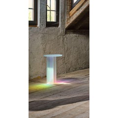Isola Dichroic Satin Glass T Side Table by Brajak Vitberg