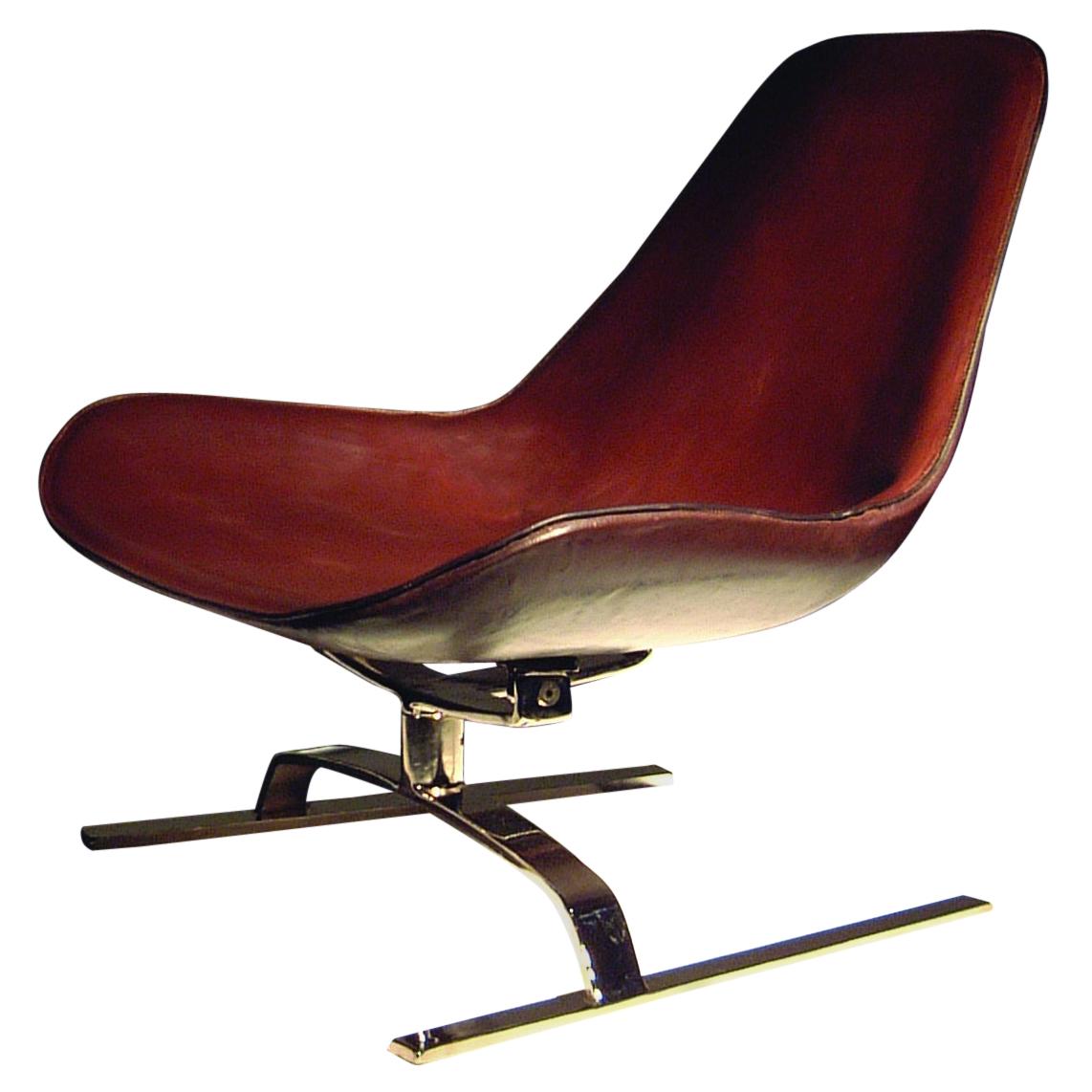 Isola Koi Leather Lounge Chair For Sale