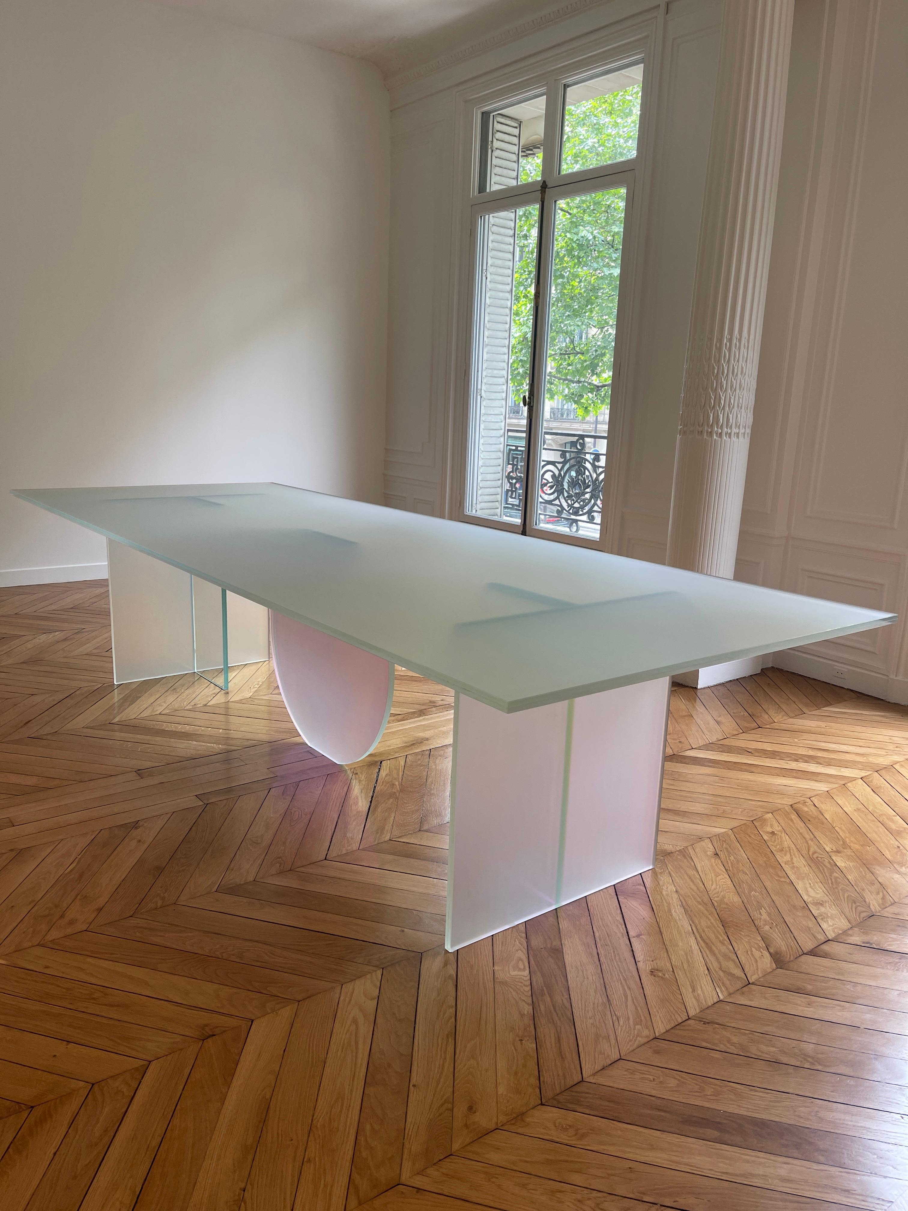 Modern Isola Satin Dining Table by Brajak Vitberg For Sale