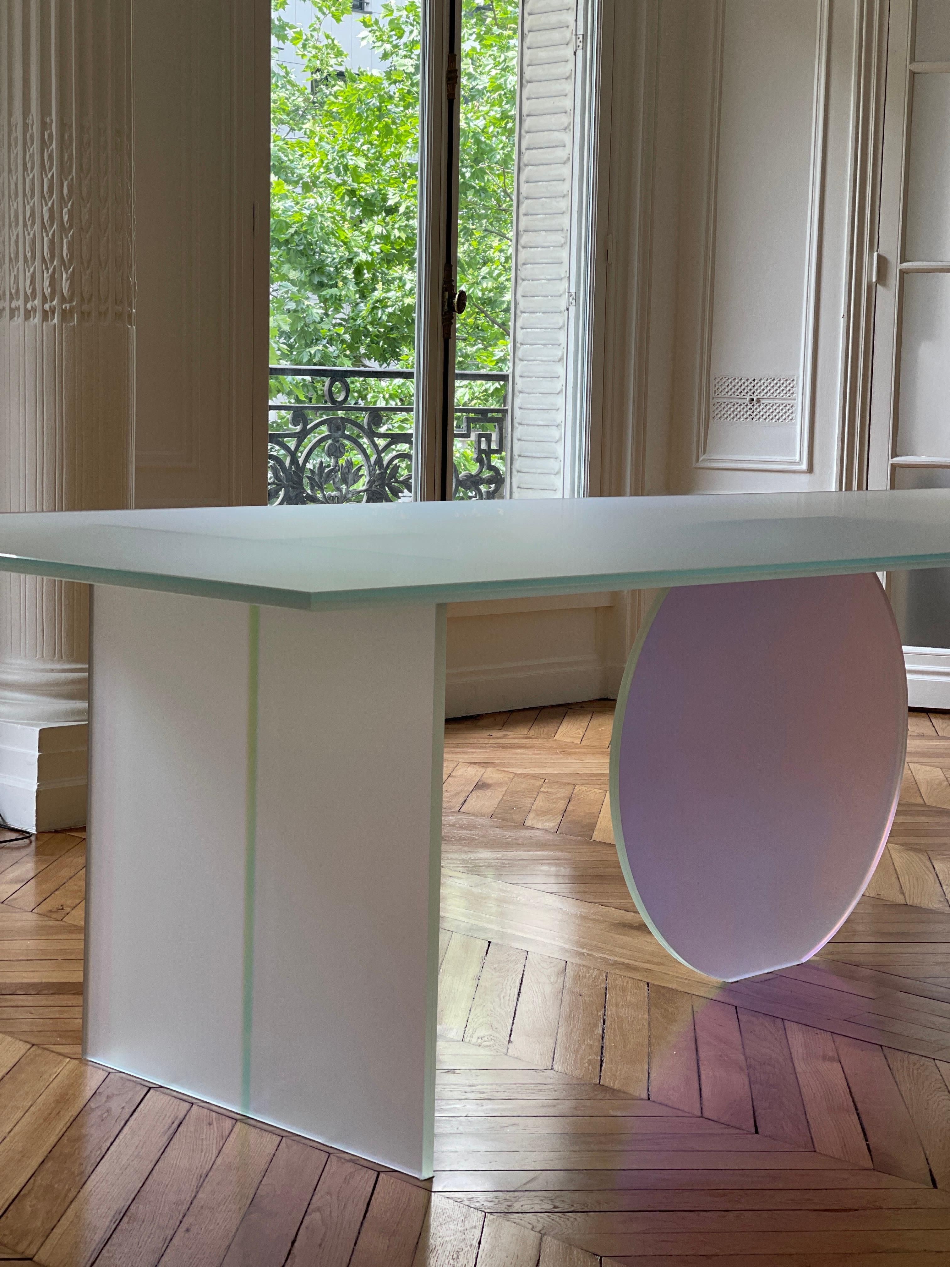 Contemporary Isola Satin Dining Table by Brajak Vitberg For Sale