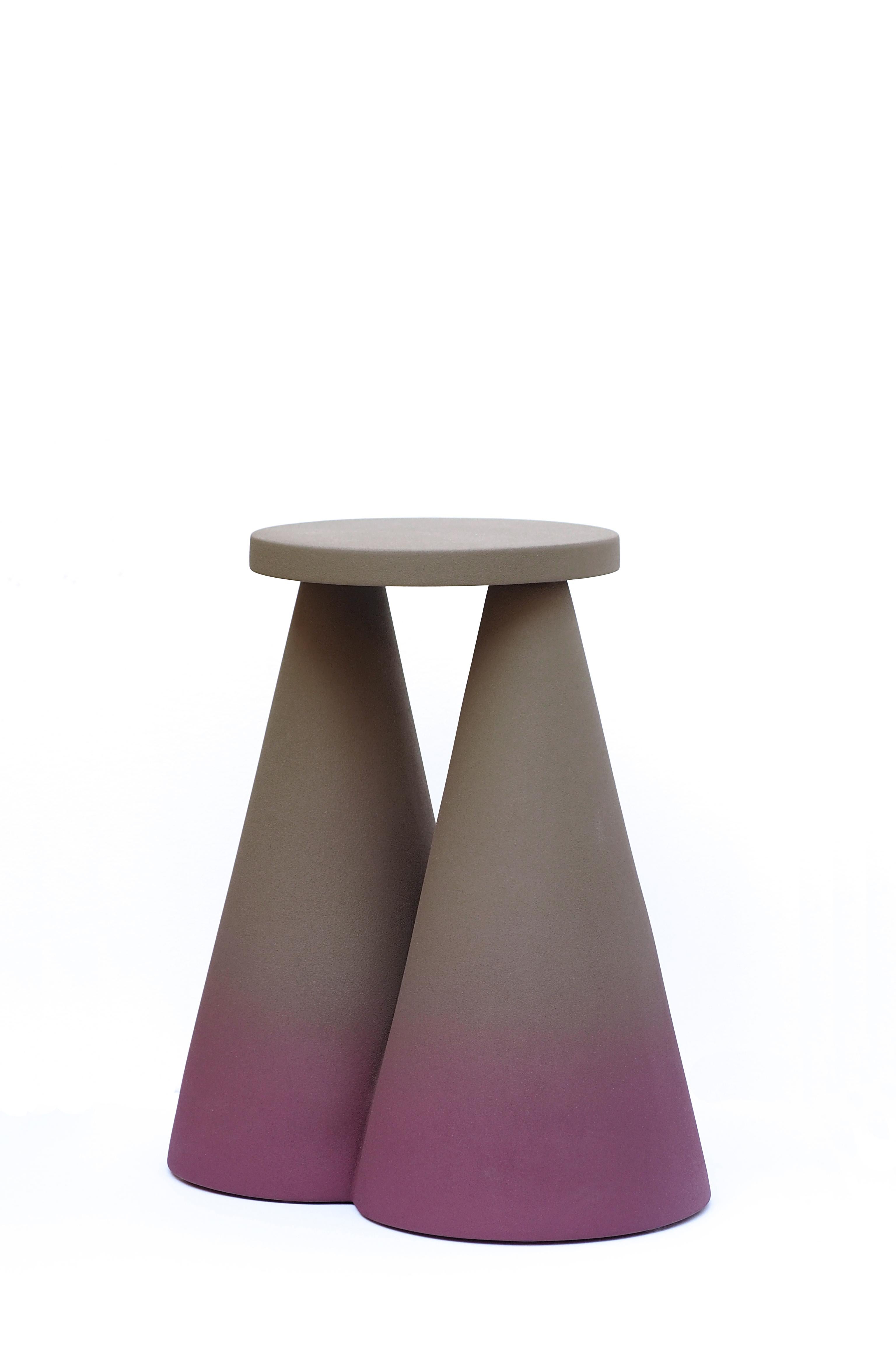 Isola side table by Cara Davide
Dimensions: 25 x 43 x H 45 
Materials: Ceramic or rough touch finishing

Isola side table is completely made in ceramic using high temperature
furnace, to make the material stronger.
The large base make the