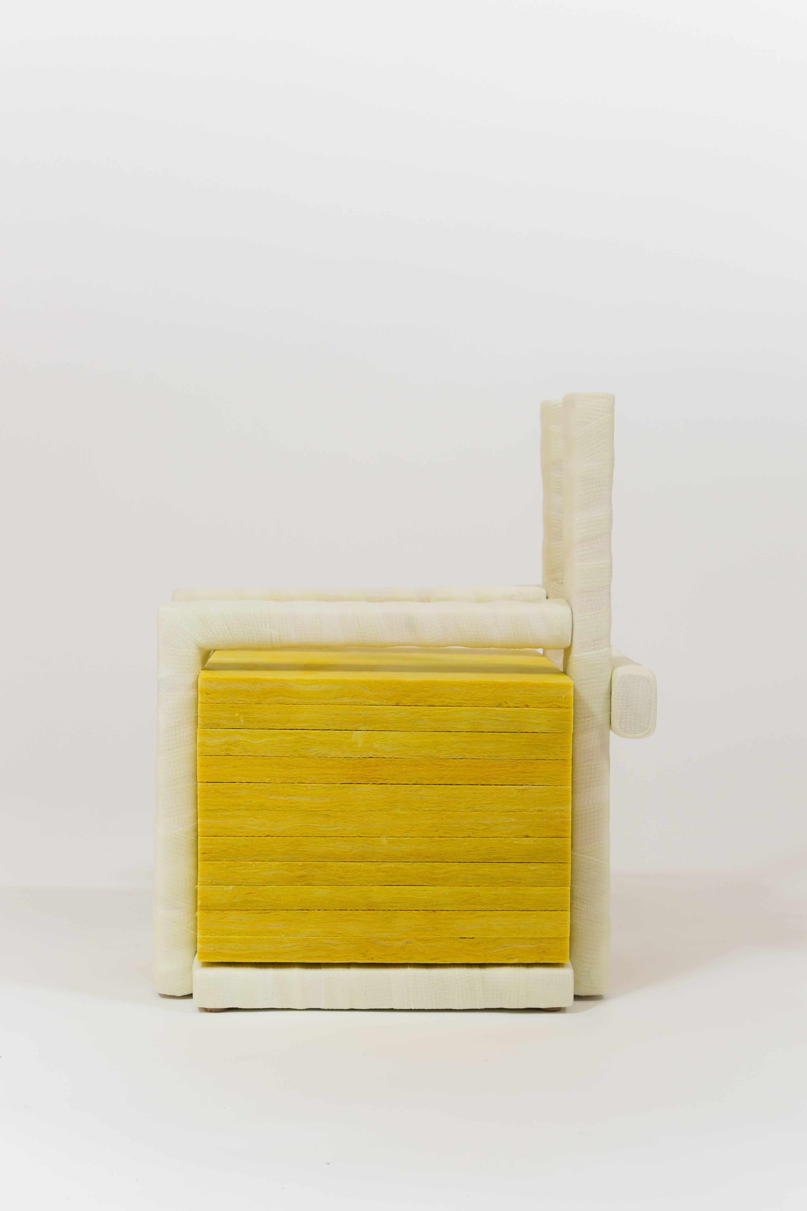 Post-Modern Isolated Stack, Modern Sculpture in Medical Cast Tape with Fiberglass Insulation