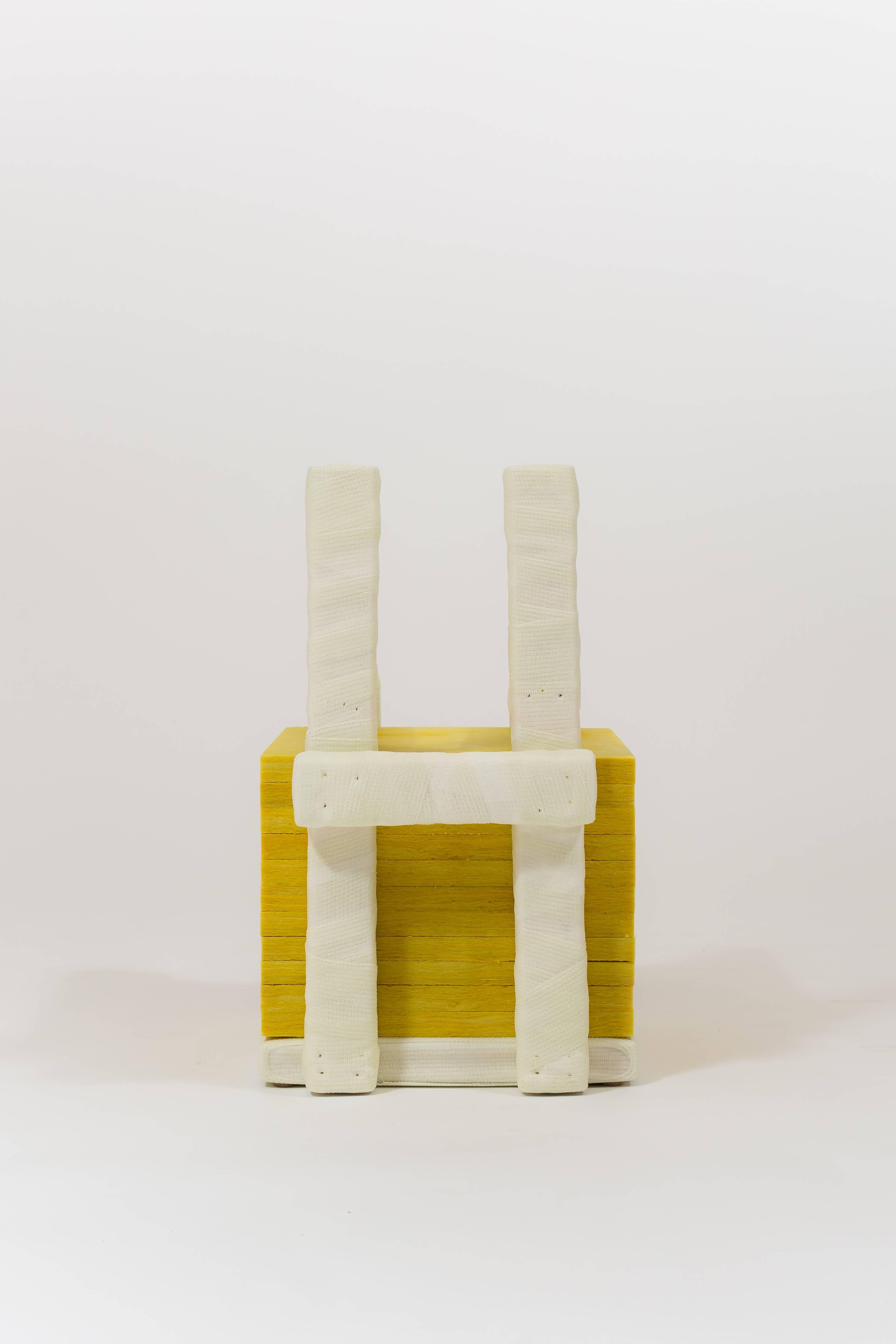 American Isolated Stack, Modern Sculpture in Medical Cast Tape with Fiberglass Insulation