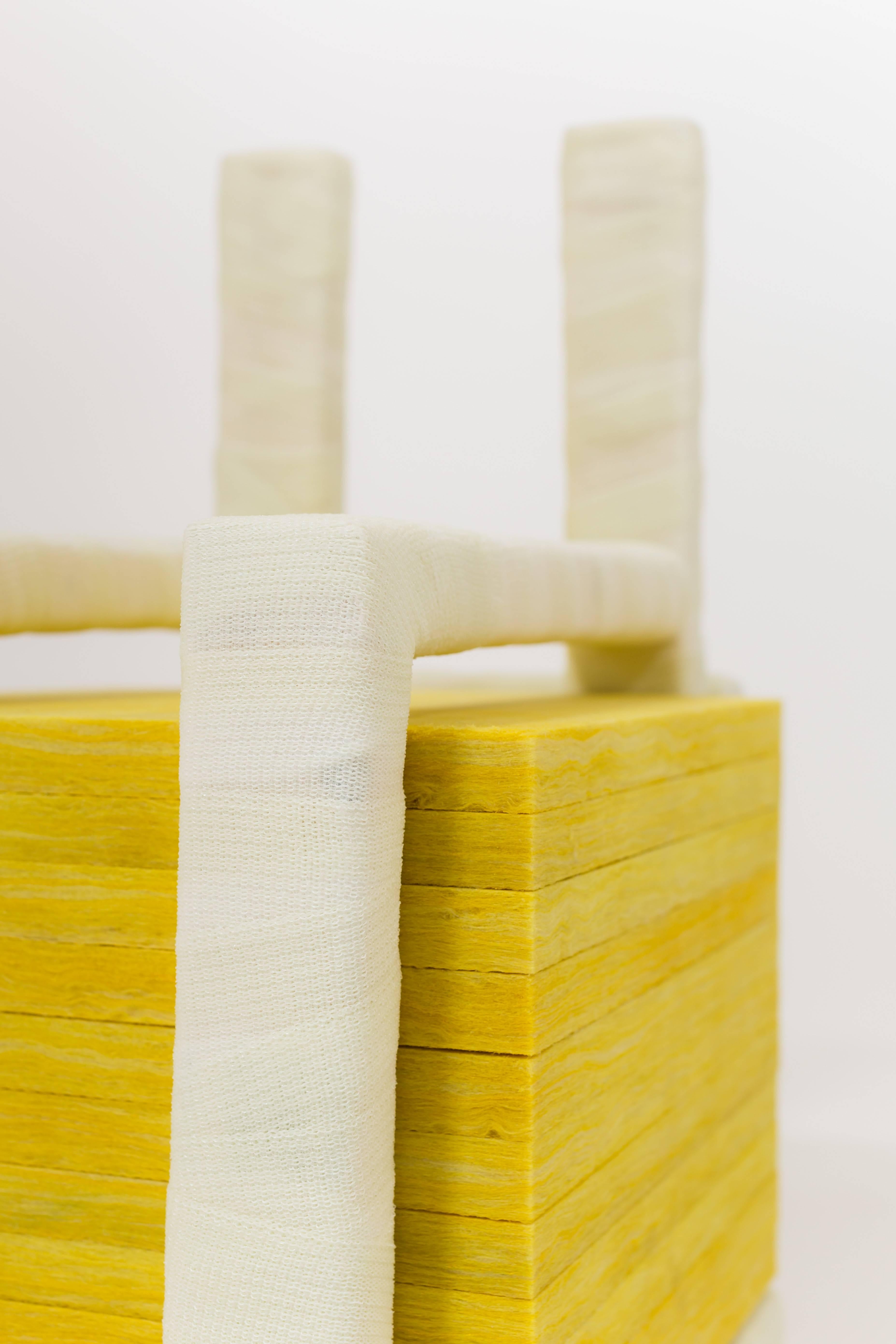 Contemporary Isolated Stack, Modern Sculpture in Medical Cast Tape with Fiberglass Insulation