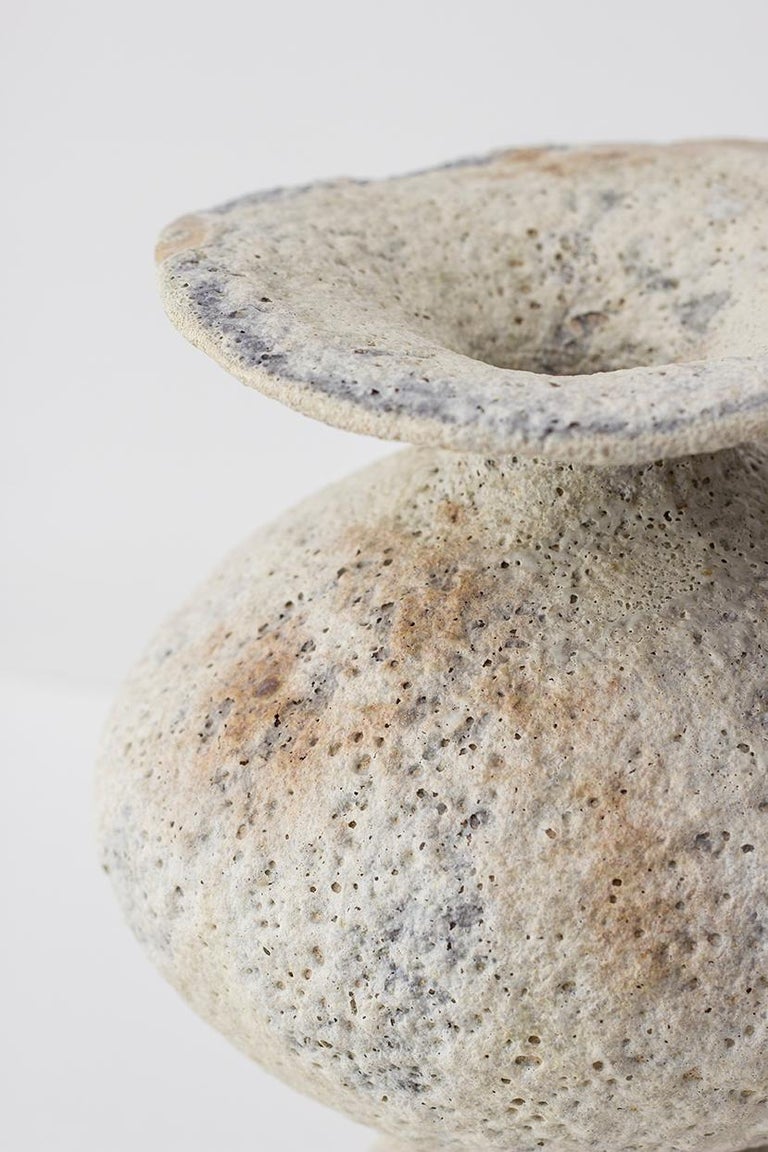 Spanish Isolated Unique Glaze Stoneware Vase, Raquel Vidal and Pedro Paz For Sale