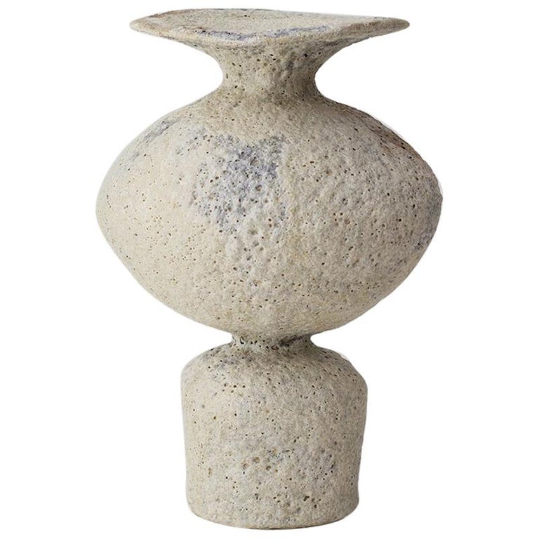 Isolated Unique Glaze Stoneware Vase, Raquel Vidal and Pedro Paz For Sale
