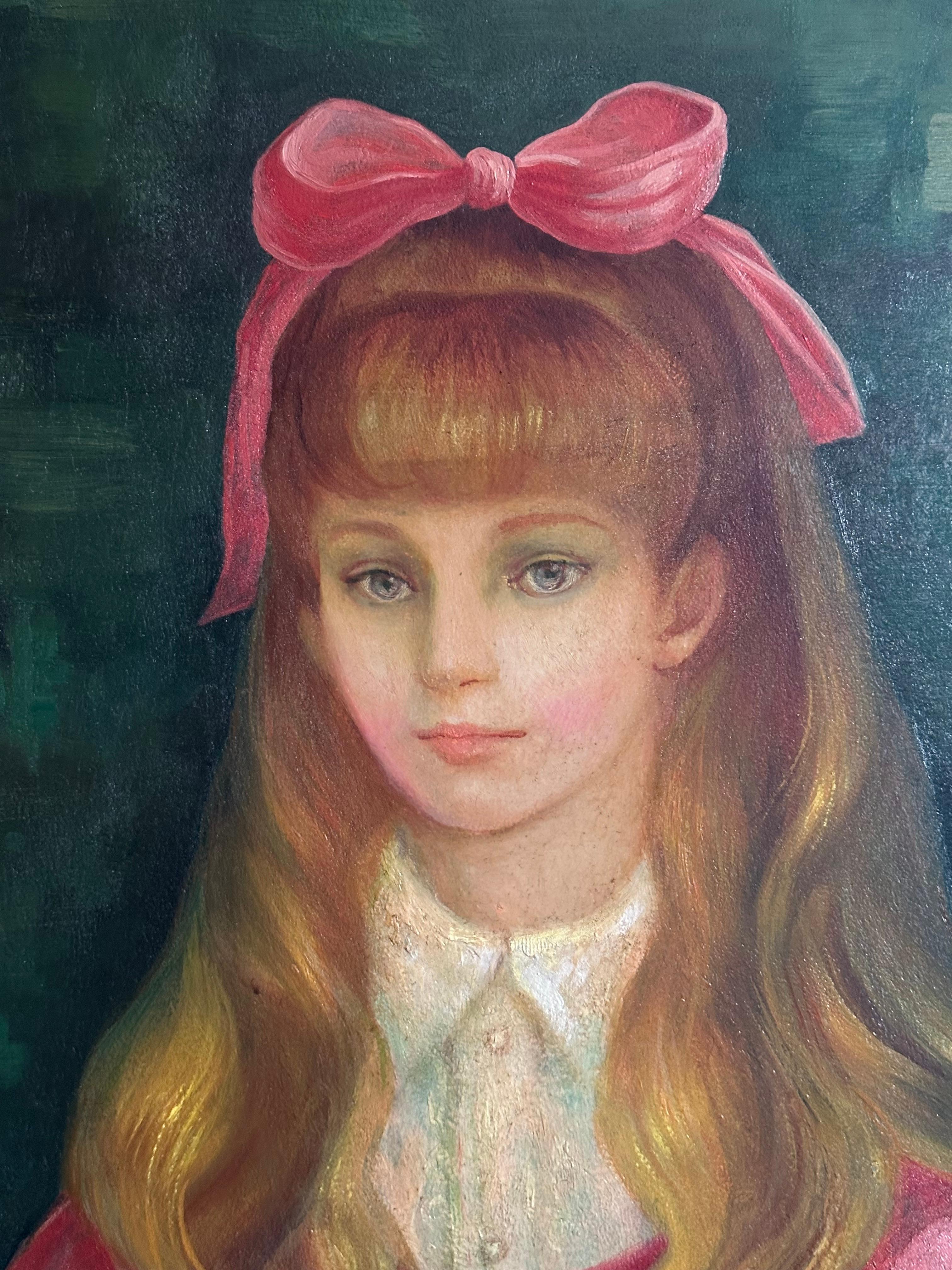 Ritratto di donna con bouquet - Painting di Isolda Fonseca