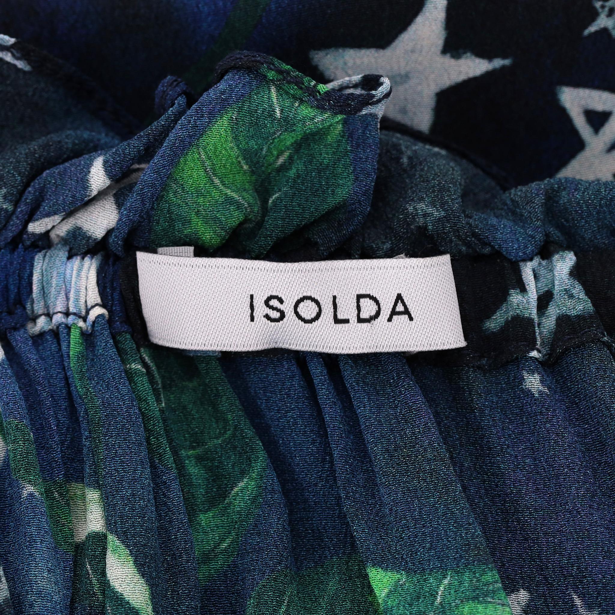 Isolda - Vestito in seta con volant e spalle scoperte in vendita 1