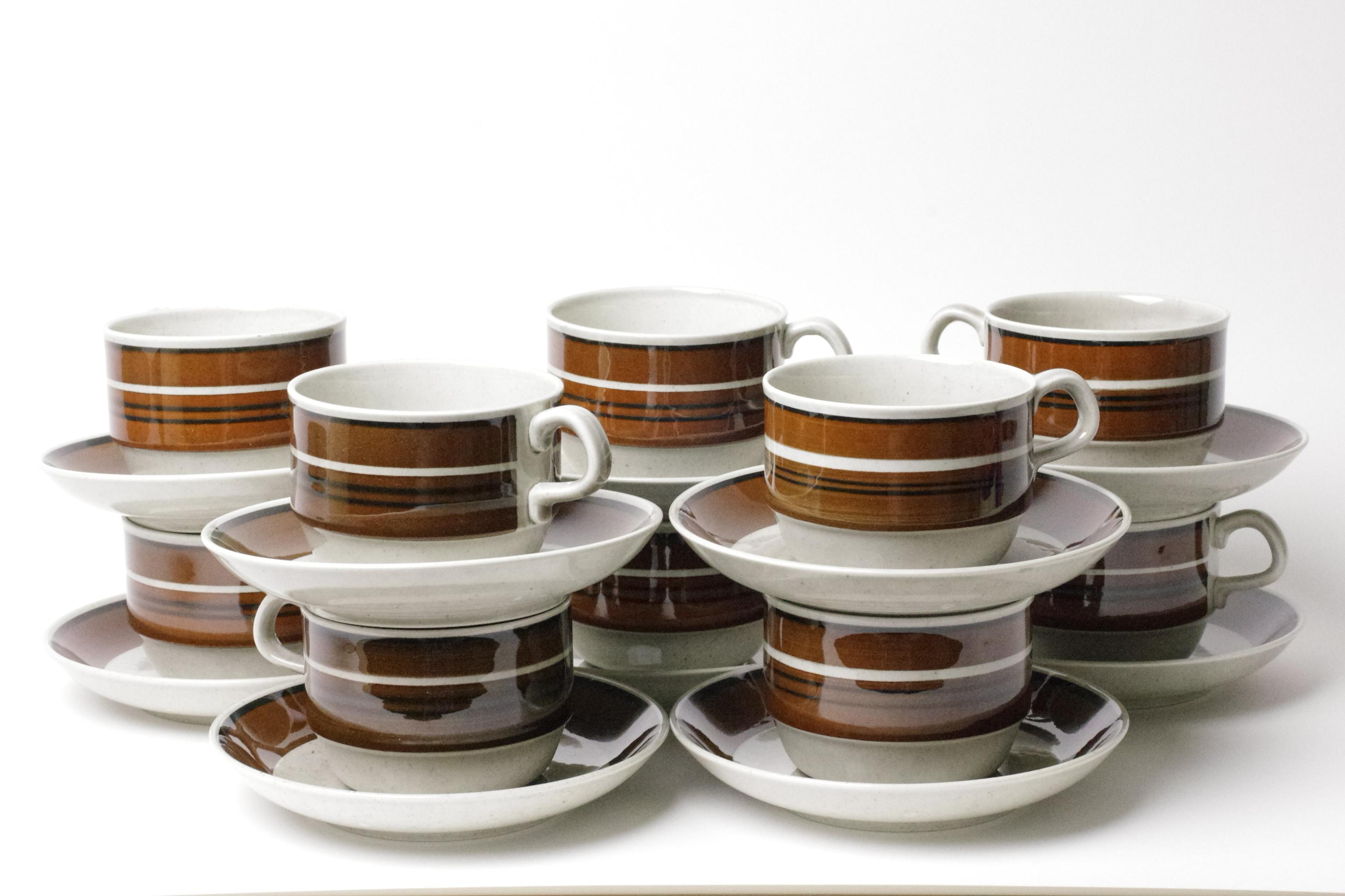 Isolde - Rörstrand - Tasse und Untertasse (x10) (Tonware) im Angebot