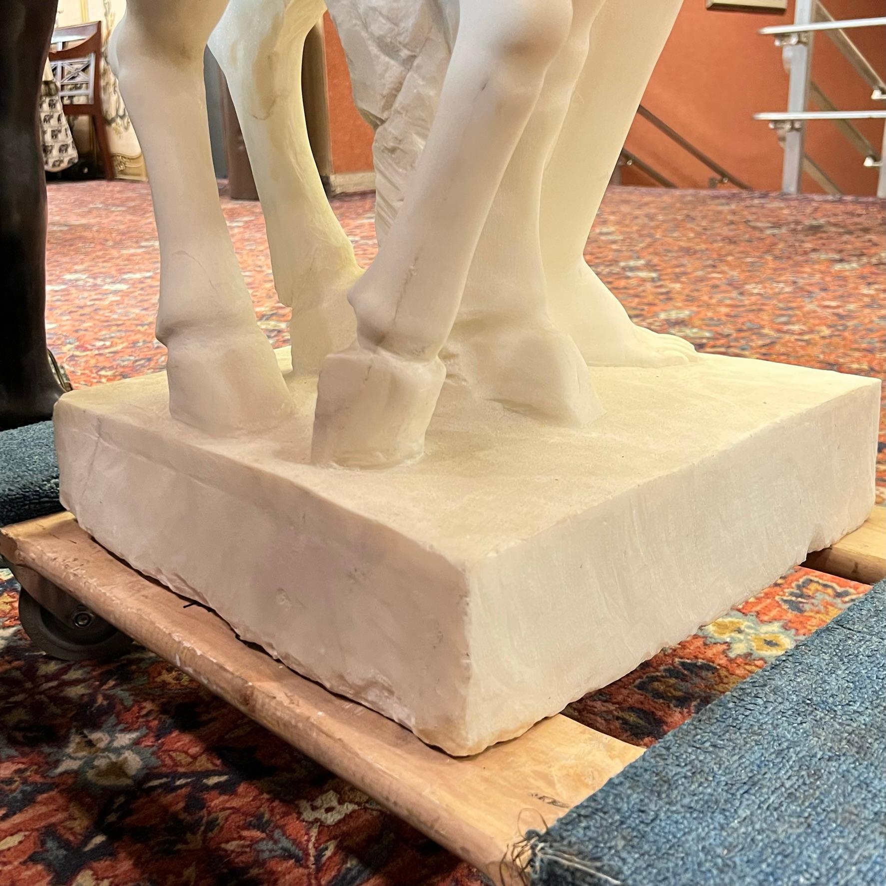 Isolde with Fawn Marble Statue After Edward McCartan For Sale 3