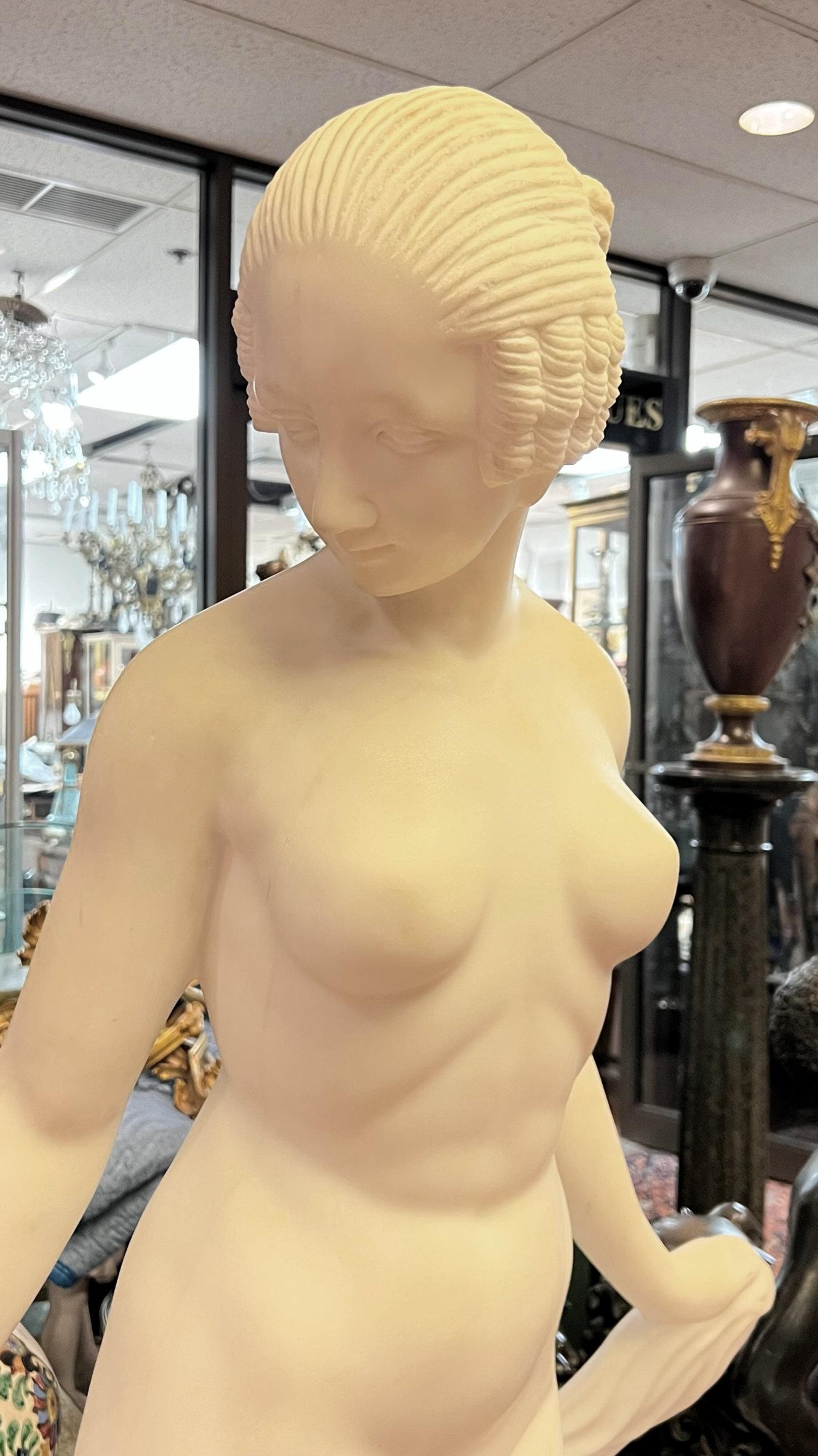 American Isolde with Fawn Marble Statue After Edward McCartan For Sale