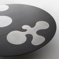 ISOLE 1 Black and Matte Metal Round Coffee Table