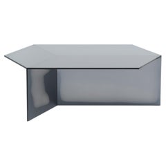 ISOM OBLONG 105cm Black Satin Glass, Contemporary Designer Coffee Table