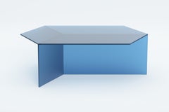 ISOM OBLONG, 120 cm, cristal satinado color bronce, mesa de centro de diseño contemporáneo