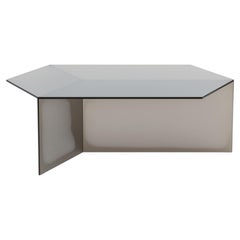 ISOM OBLONG, 120 cm, cristal satinado color bronce, mesa de centro de diseño contemporáneo