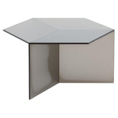 ISOM SQUARE 70cm Bronze Satin Glass, Contemporary Designer Side Table