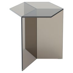 Table d'appoint Isom 45 cm en verre transparent et bronze, Sebastian Scherer Neo/Craft
