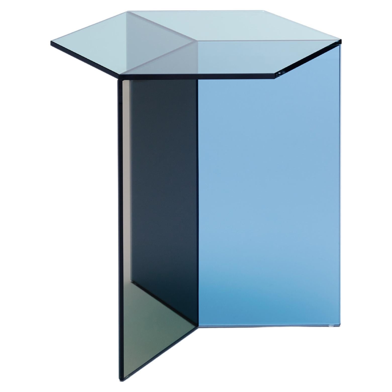 Isom Tall 45 cm Side Table Clear Glass Multi, Sebastian Scherer Neo/Craft For Sale