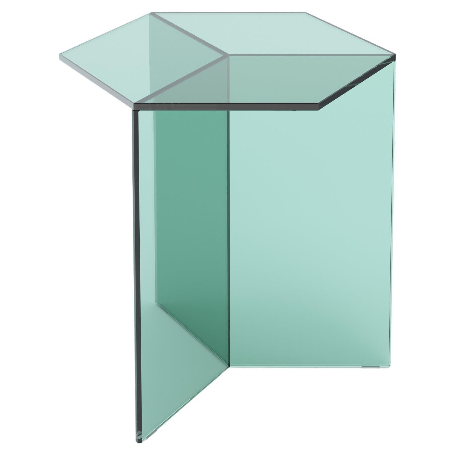 Isom Tall 45 cm Side Table Clear Glass Green, Sebastian Scherer Neo/Craft
