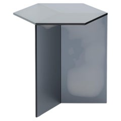 ISOM TALL 45 CM, cristal satinado negro, mesita auxiliar de diseño contemporáneo