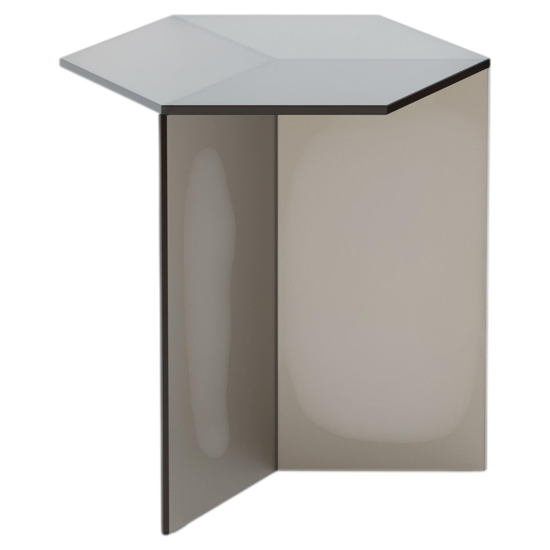 ISOM TALL 45CM Bronze Satin Glass, Contemporary Designer Side Table For Sale