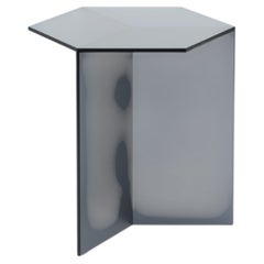 ISOM TALL 50cm Black Satin Glass, Contemporary Designer Side Table