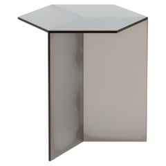 ISOM TALL 50cm Bronze Satin Glass, Contemporary Designer Side Table