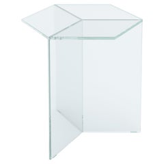Isom Tall 45 cm Beistelltisch Klarglas Weiß, Sebastian Scherer Neo/Craft