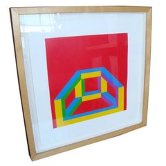 Isometric Figure with Bars of Color by Sol LeWitt