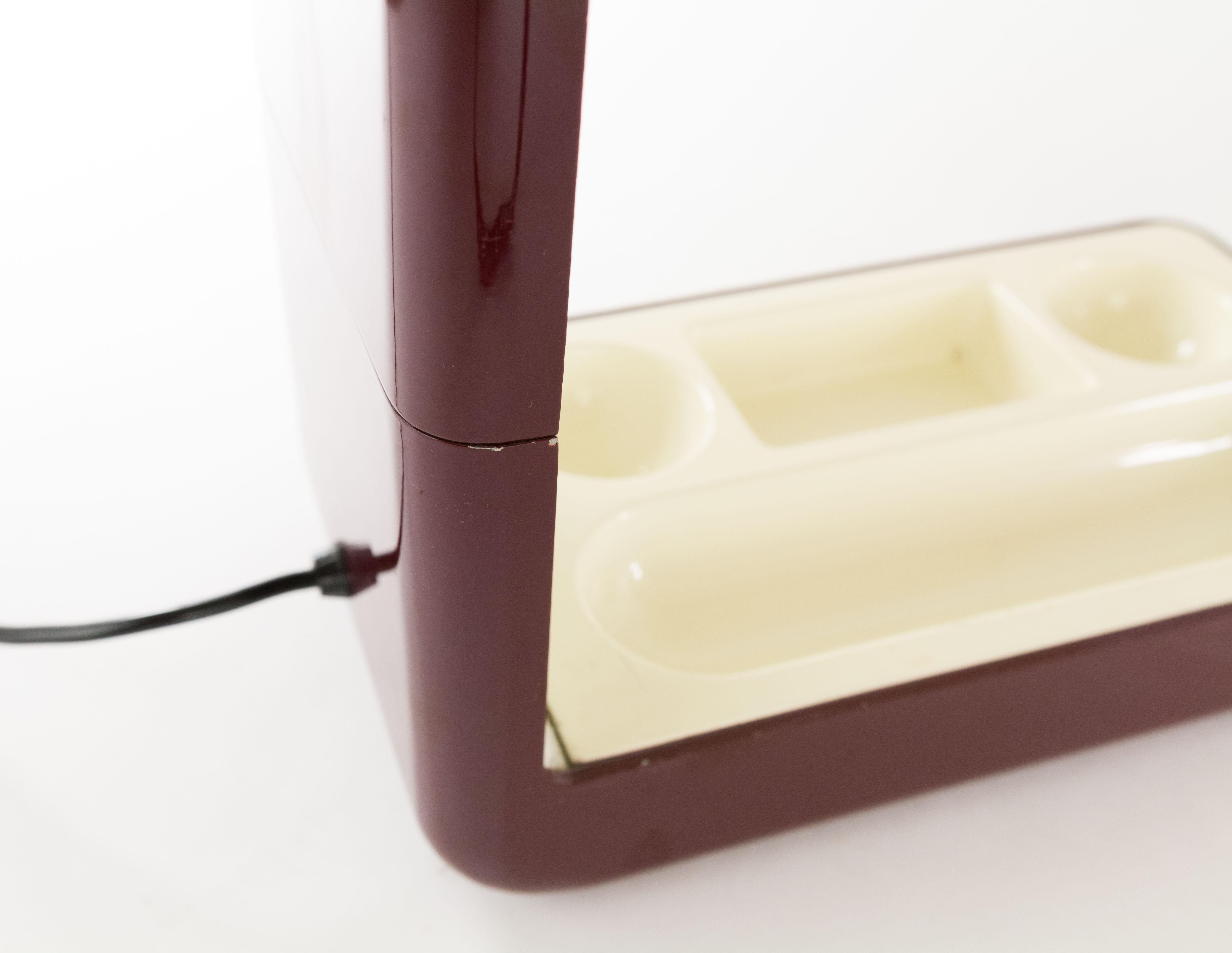 Isos Burgundy Desk Lamp by Giotto Stoppino for Tronconi, 1970s For Sale 2