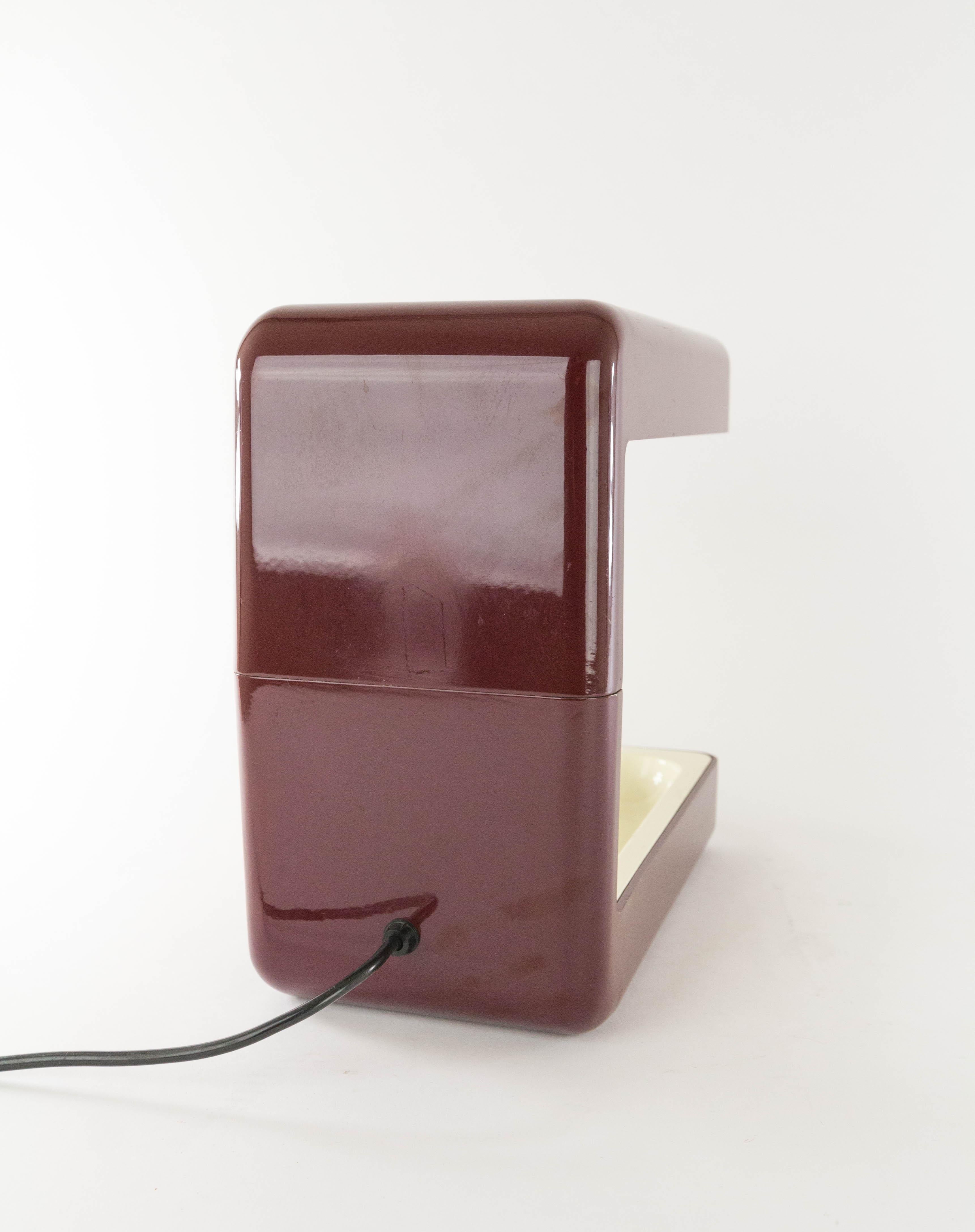 Isos Burgundy Desk Lamp by Giotto Stoppino for Tronconi, 1970s For Sale 3