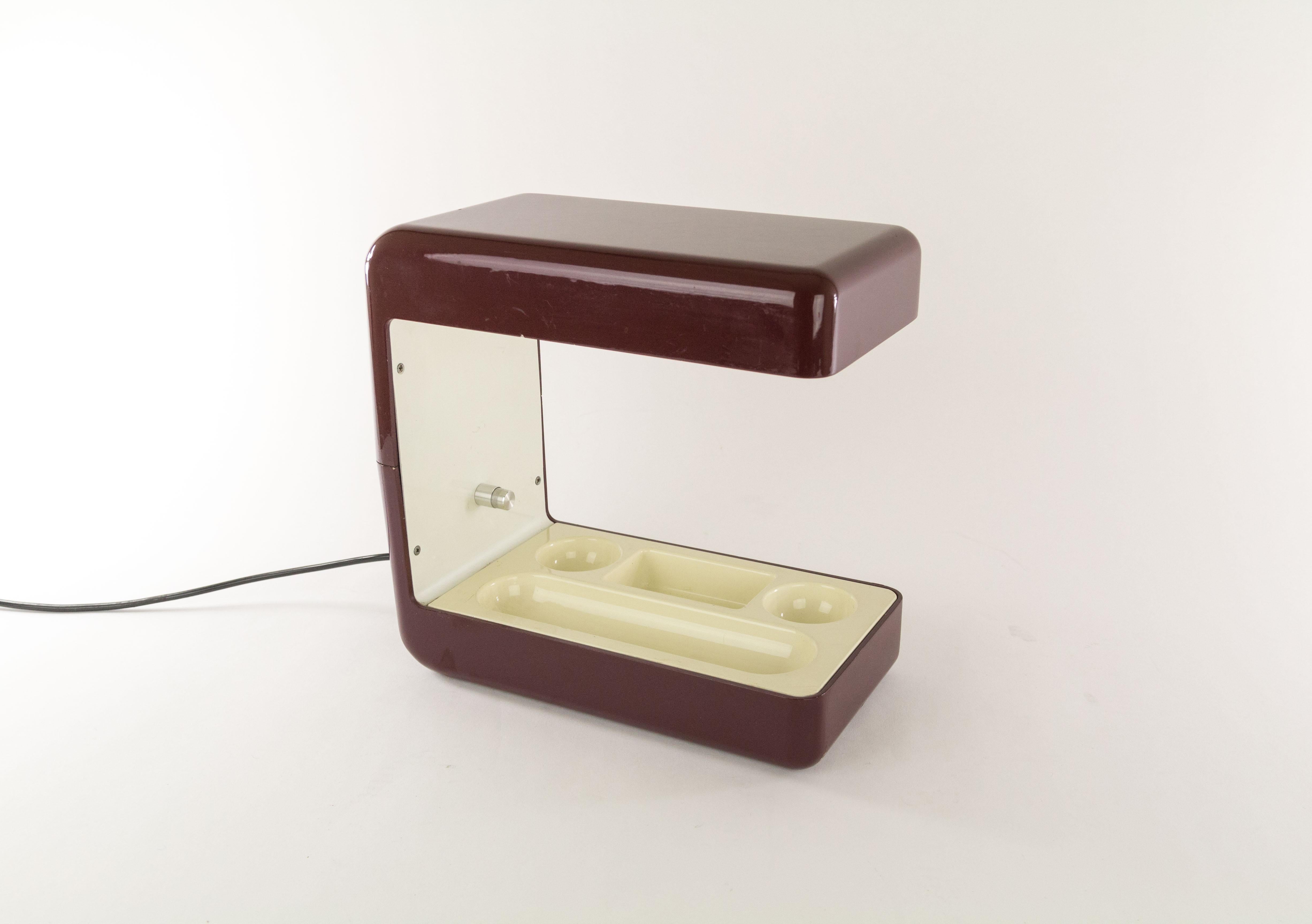 Mid-Century Modern Isos Burgundy Desk Lamp by Giotto Stoppino for Tronconi, 1970s For Sale