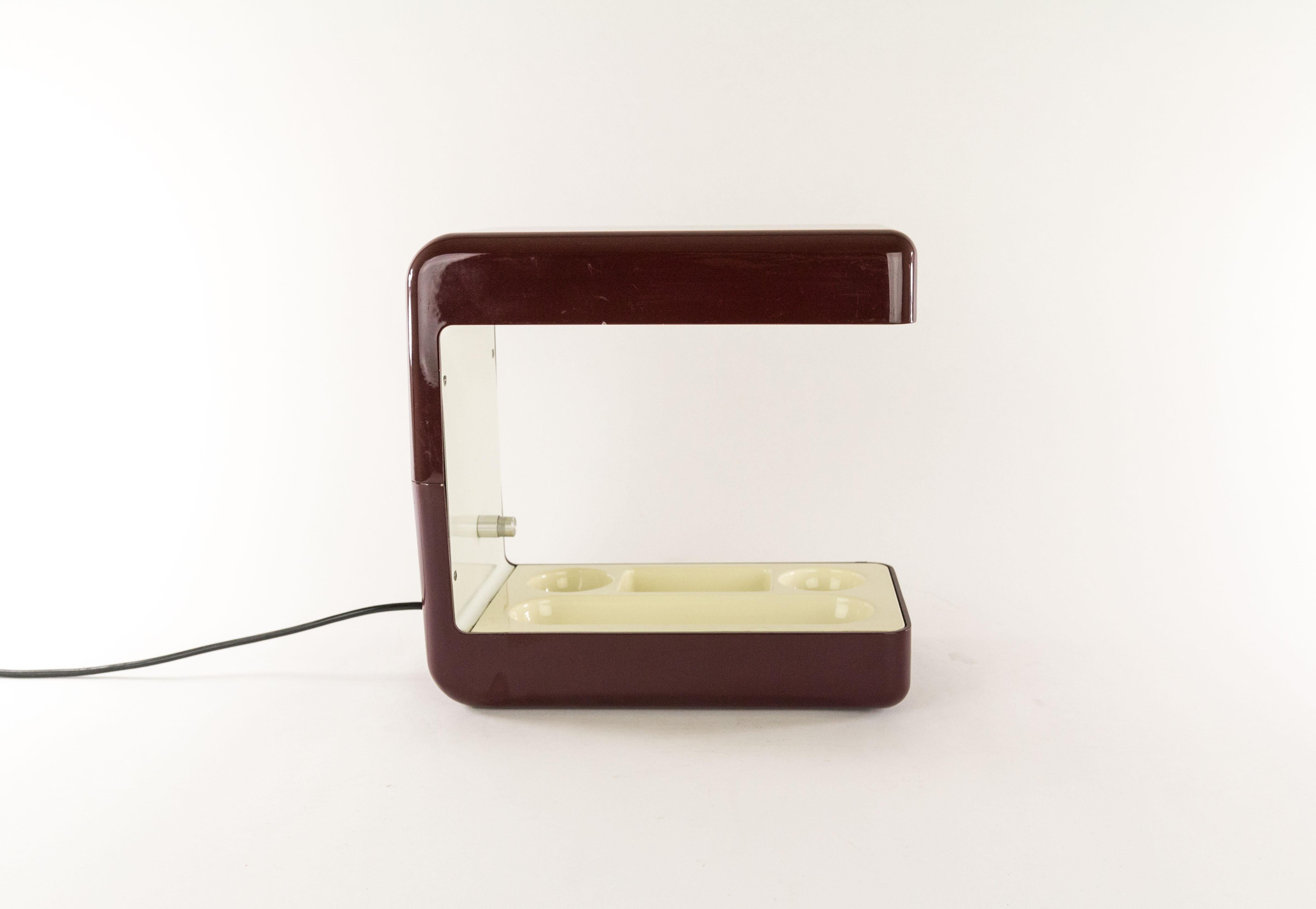 Aluminum Isos Burgundy Desk Lamp by Giotto Stoppino for Tronconi, 1970s For Sale