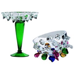 Isotta Large Glass Centrepiece with Multicolored Leaves, Borek Sipek for Driade