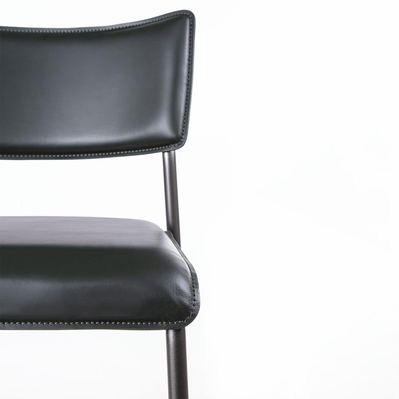 Modern Isotta Leather Bar Stool For Sale
