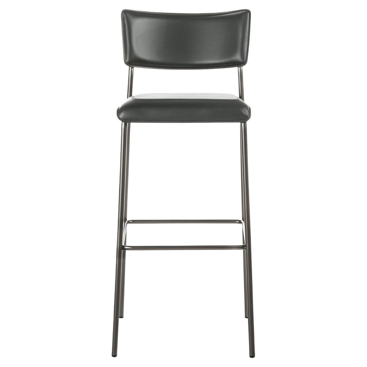 Tabouret de bar en cuir Isotta