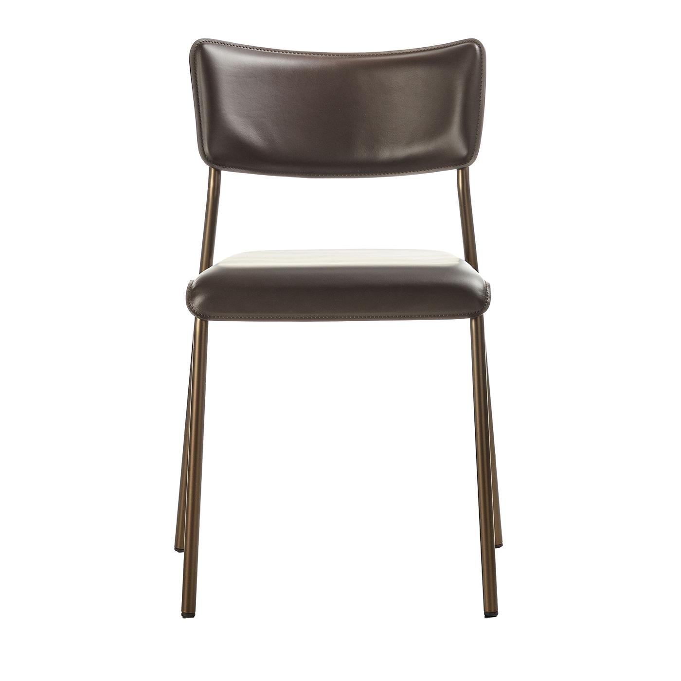 Contemporary Isotta Leather Chair by Enrico Pellizzoni For Sale