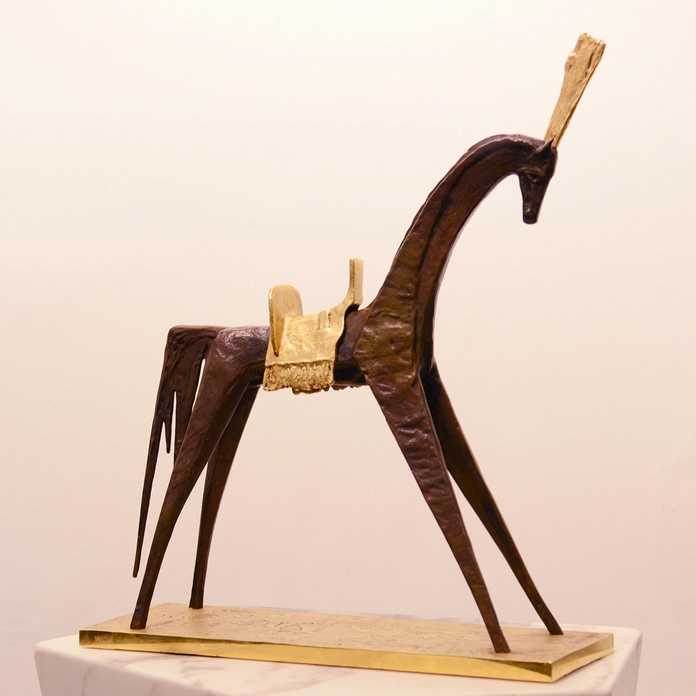 Cast Ispahan Bronze Horse Sculpture by Felix Agostini