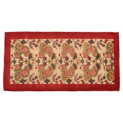 Vintage Isparta Carpet with Bunches of Flowers