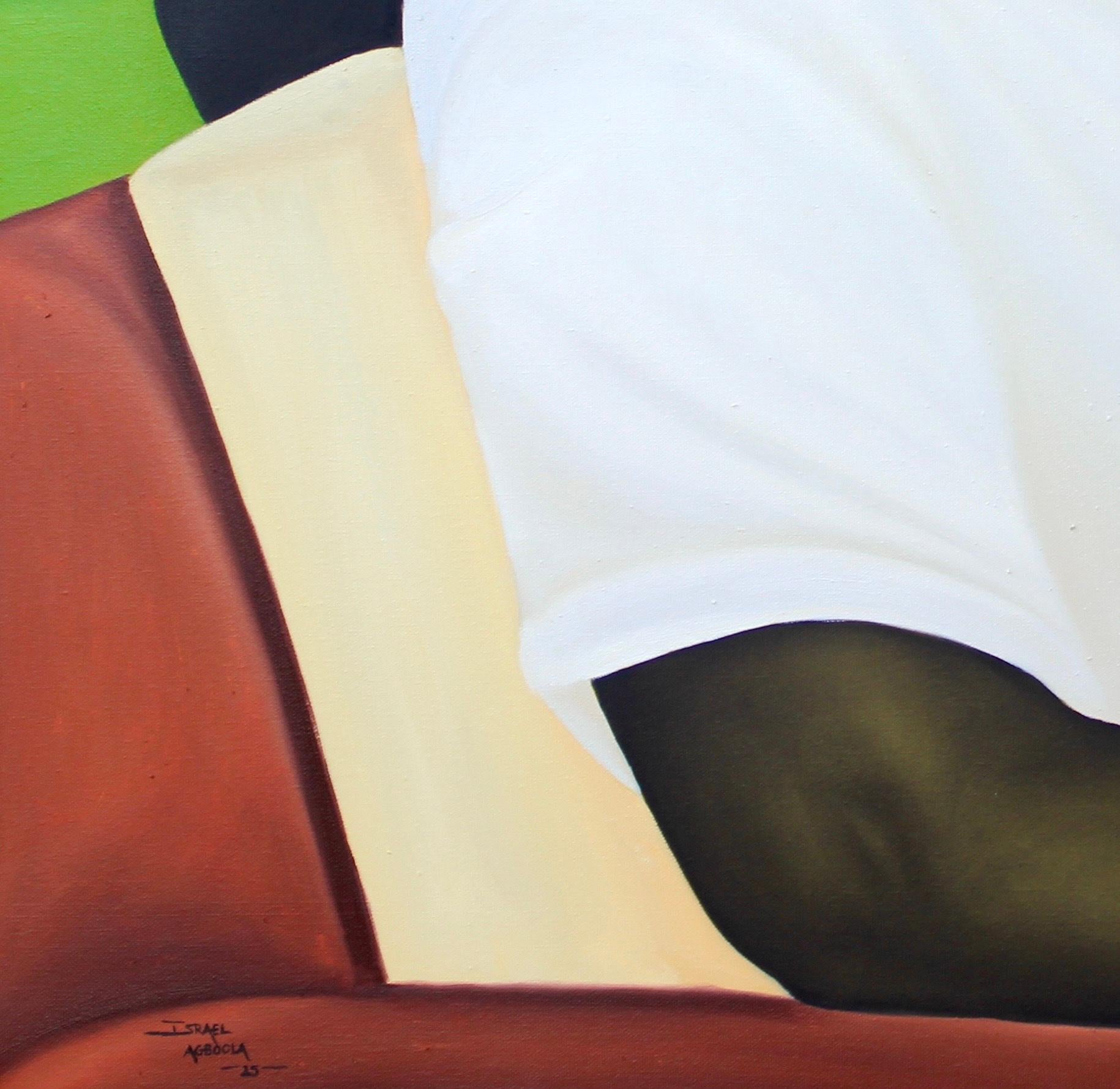 Isinmi (Rest) - Painting, Charcoal and oil on linen For Sale 1