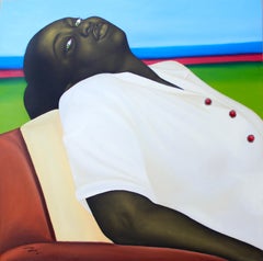 Isinmi (Rest) - Painting, Charcoal and oil on linen